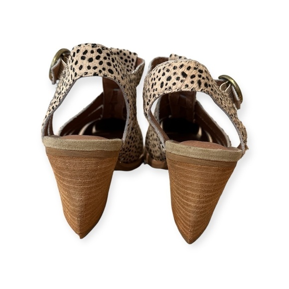 Jeffrey Campbell Anthropologie Angora Calf Hair Sandal Heels Cheetah Womens Sz 8 - Picture 7 of 10